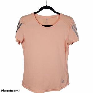 *Adidas Peach Mesh Back Running ClimaCool Tee Small Coastal Tennis Pickleball